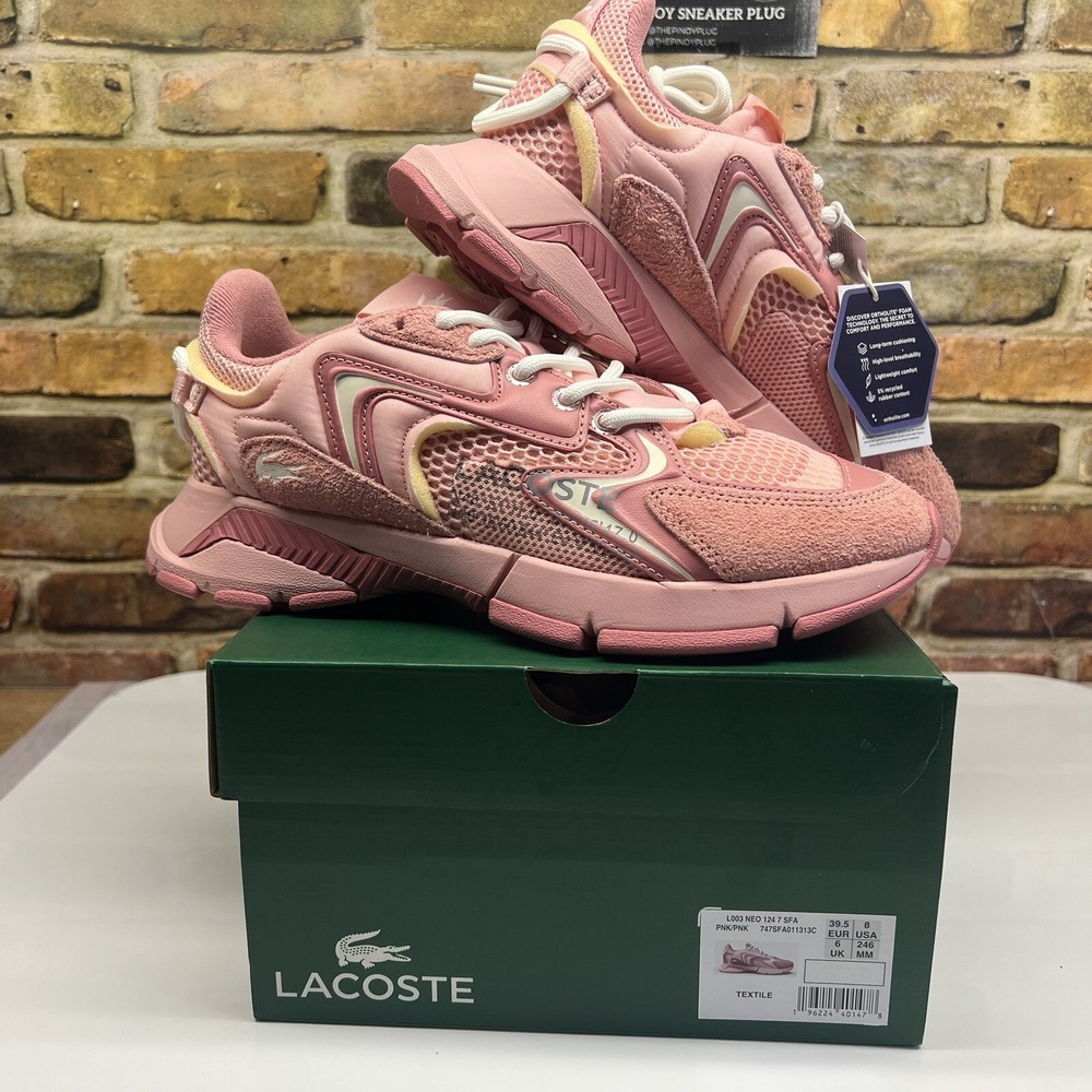Lacoste L003 NEO 124 7 SFA - 47sfa0113- Women's Low Top Sneaker Pink Size 8 US